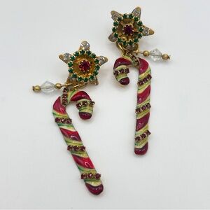 Vintage Lunch at the Ritz Candy Cane Earrings